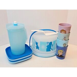Tupperware Toys Disney Frozen 2 Tea Party Set Pitcher Cups Plates Cake Carrier